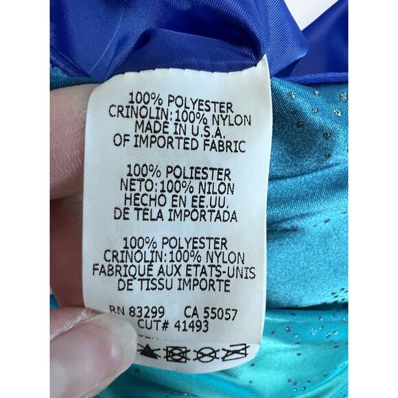 Vintage Y2K Dress Blue Ombre Fairy Hoco Prom Sparkle 7/8 Whimsigoth Formal Glam - Picture 15 of 15